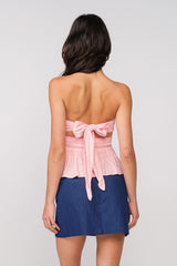 Amelia Light Pink Floral Strapless Top
