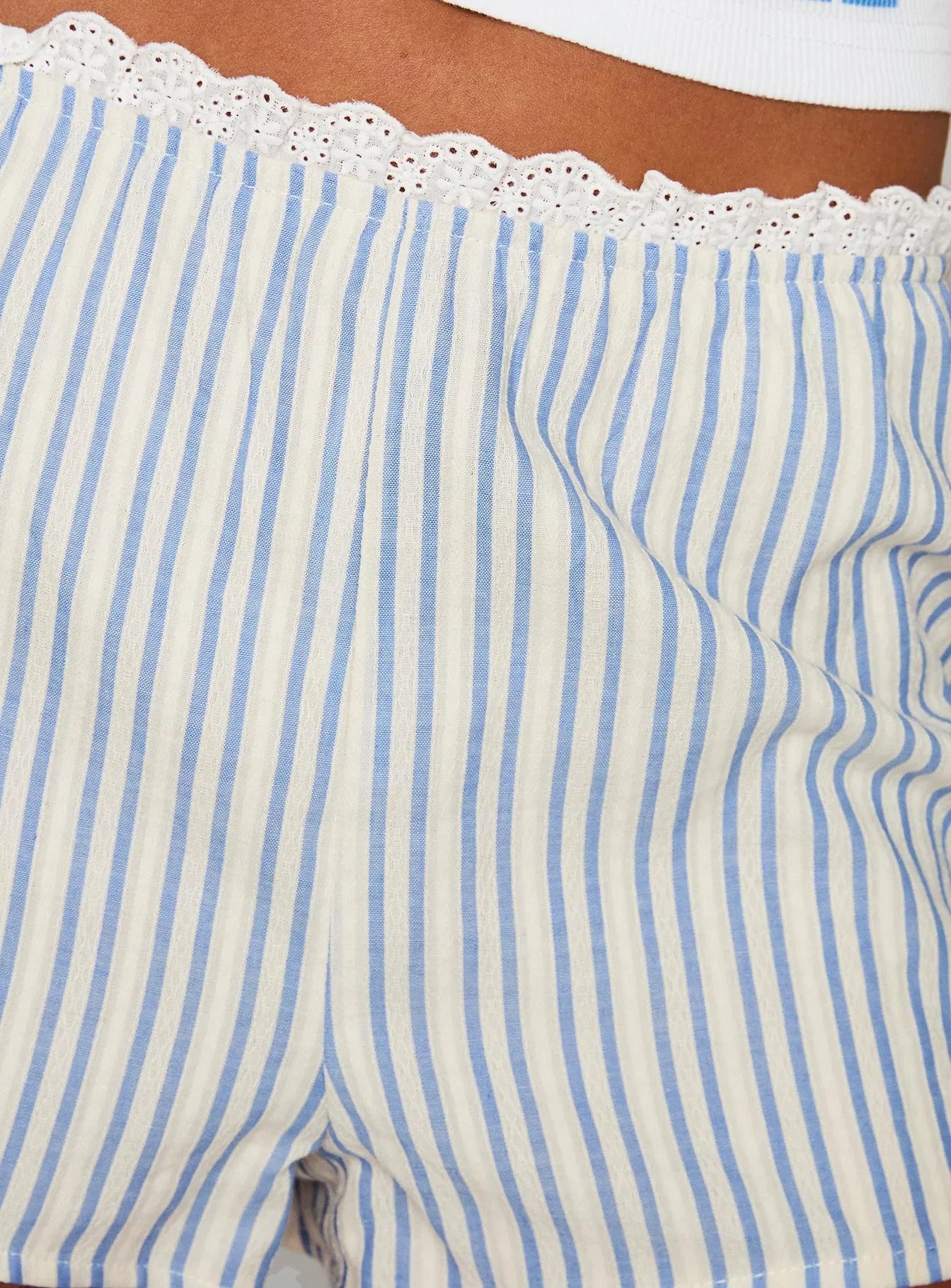 Merrilaine Micro Shorts Blue White Stripe