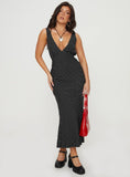 Nellie Maxi Dress Black Polka Dot Petite