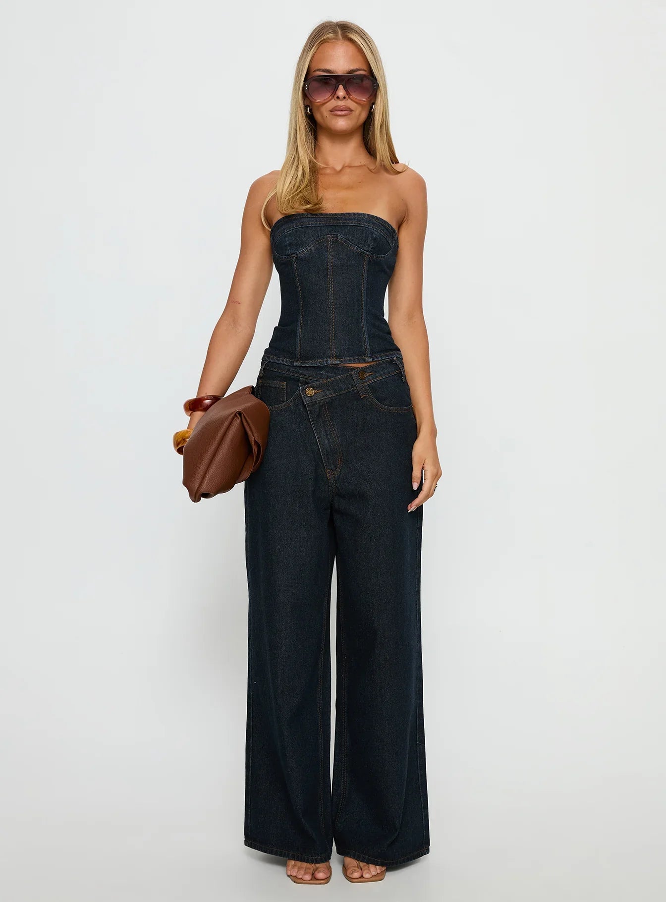Blue Crush Low Rise Wide Leg Jeans Indigo