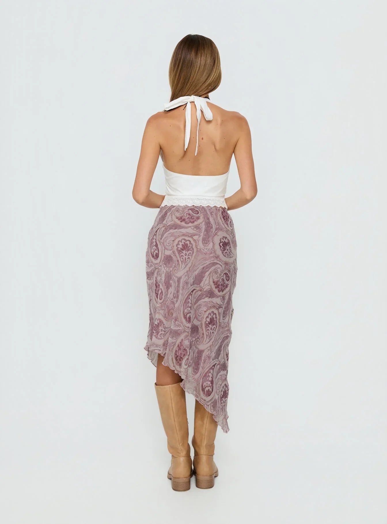 Suella Asymmetrical Midi Skirt Paisley Multi