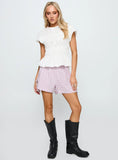 Bubbia Tie Up Shorts Purple White
