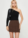 Selby Mini Skirt Brown Polka Dot