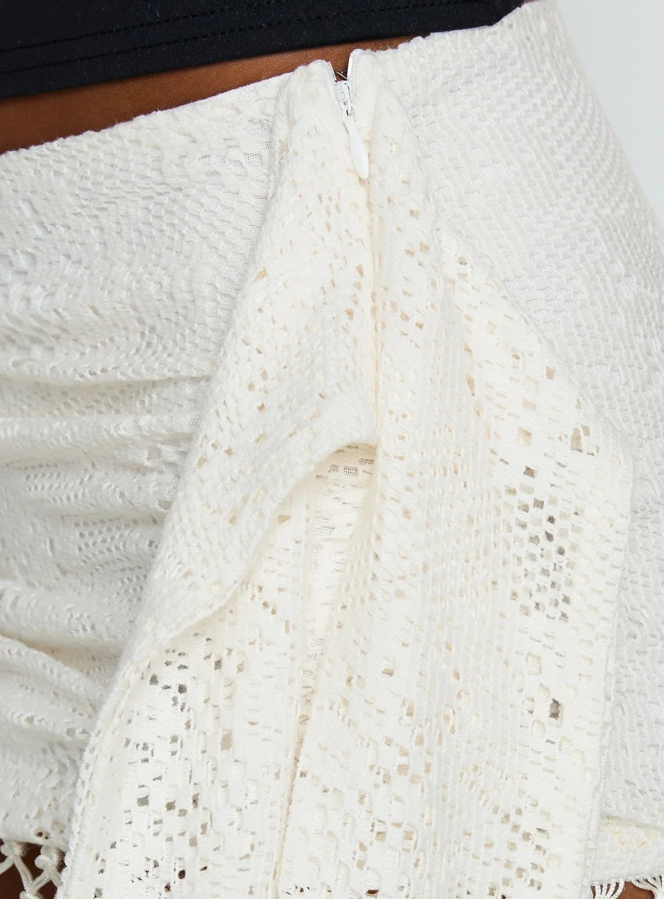 Winita Macrame Tassel Mini Skirt Cream