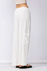 Newport White Linen Blend Pants
