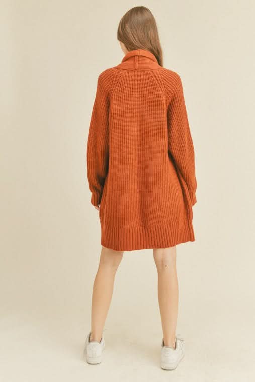 LUSH Aspen Chestnut Open Front Cardigan Sweater
