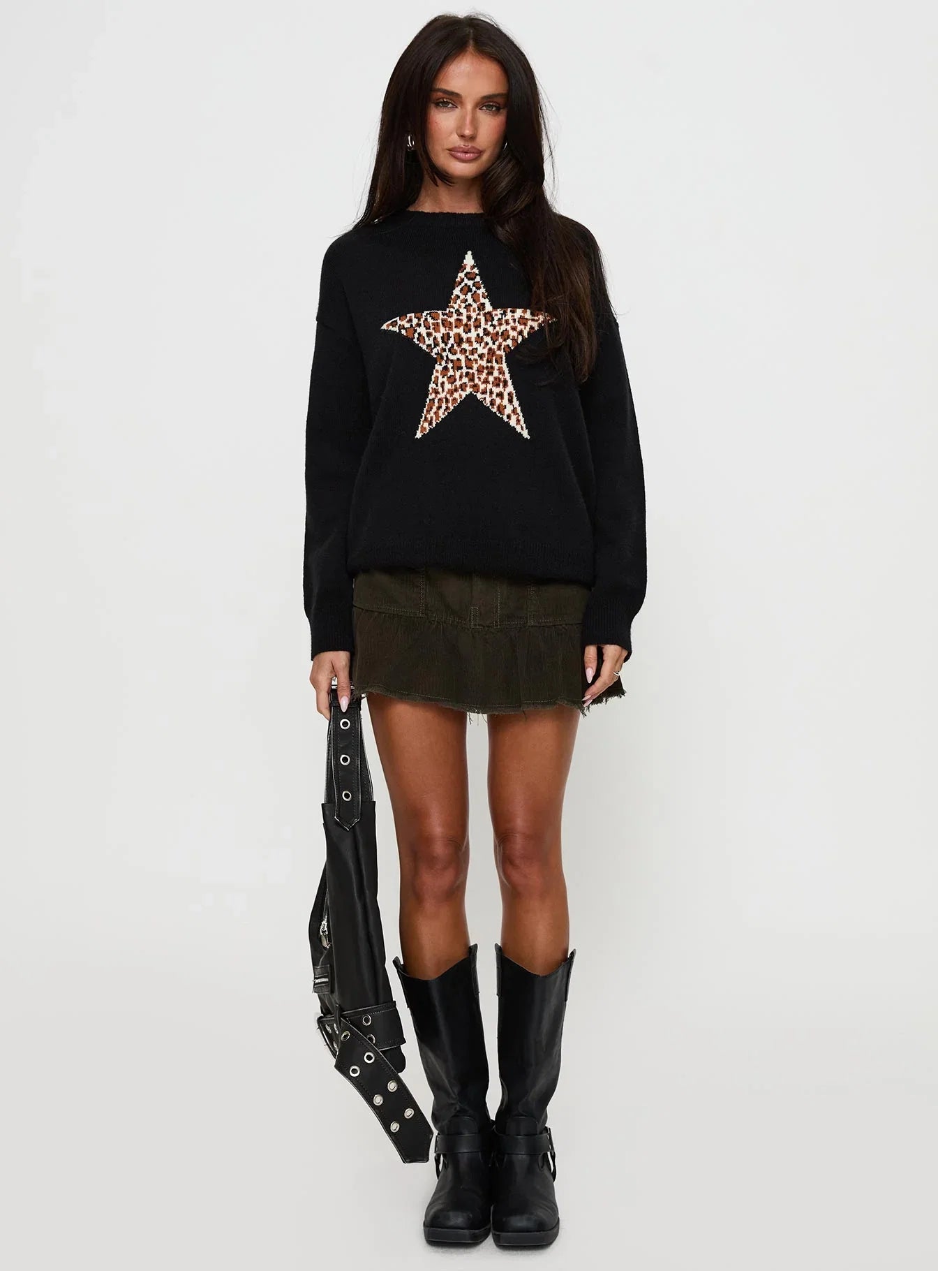 Run The Party Knit Sweater Black