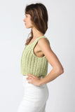 Valeria Sage Sheer Sweater Top