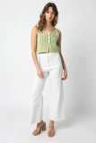 Valeria Sage Sheer Sweater Top