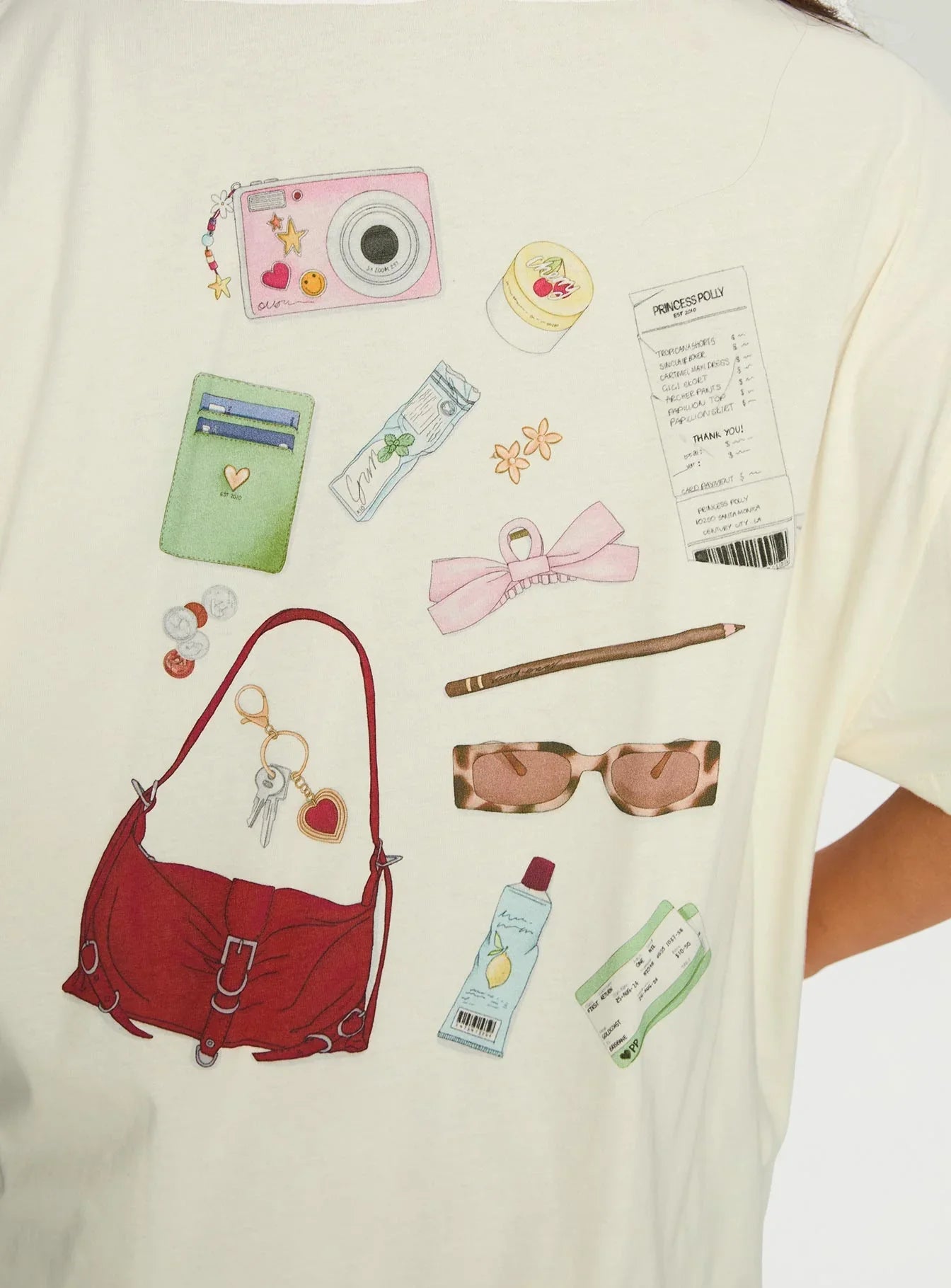 Whats In My Bag Graphic Tee Cream Multi