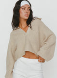 Tiara Cropped Sweater Beige