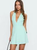 Hollywood Hills Plunge Neck Playsuit Turquoise