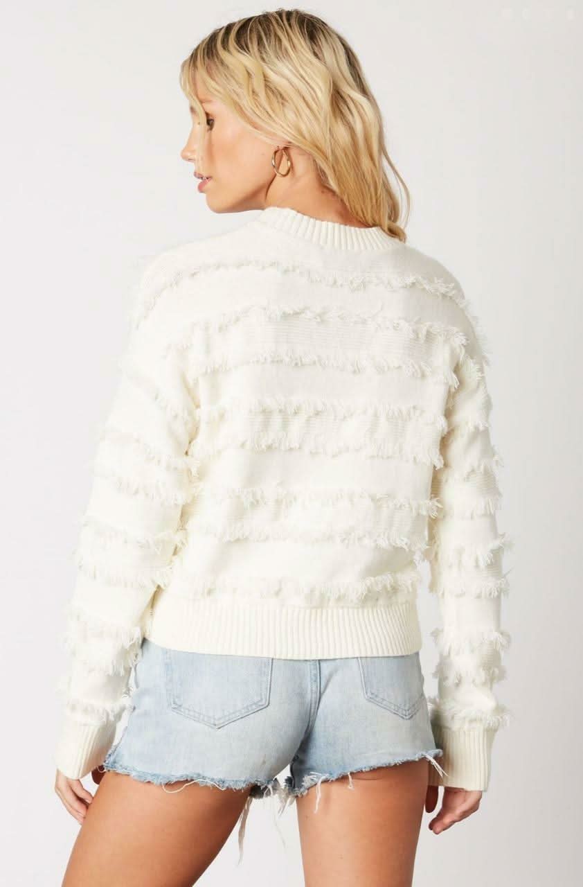 Hailey Ivory Fringe Sweater