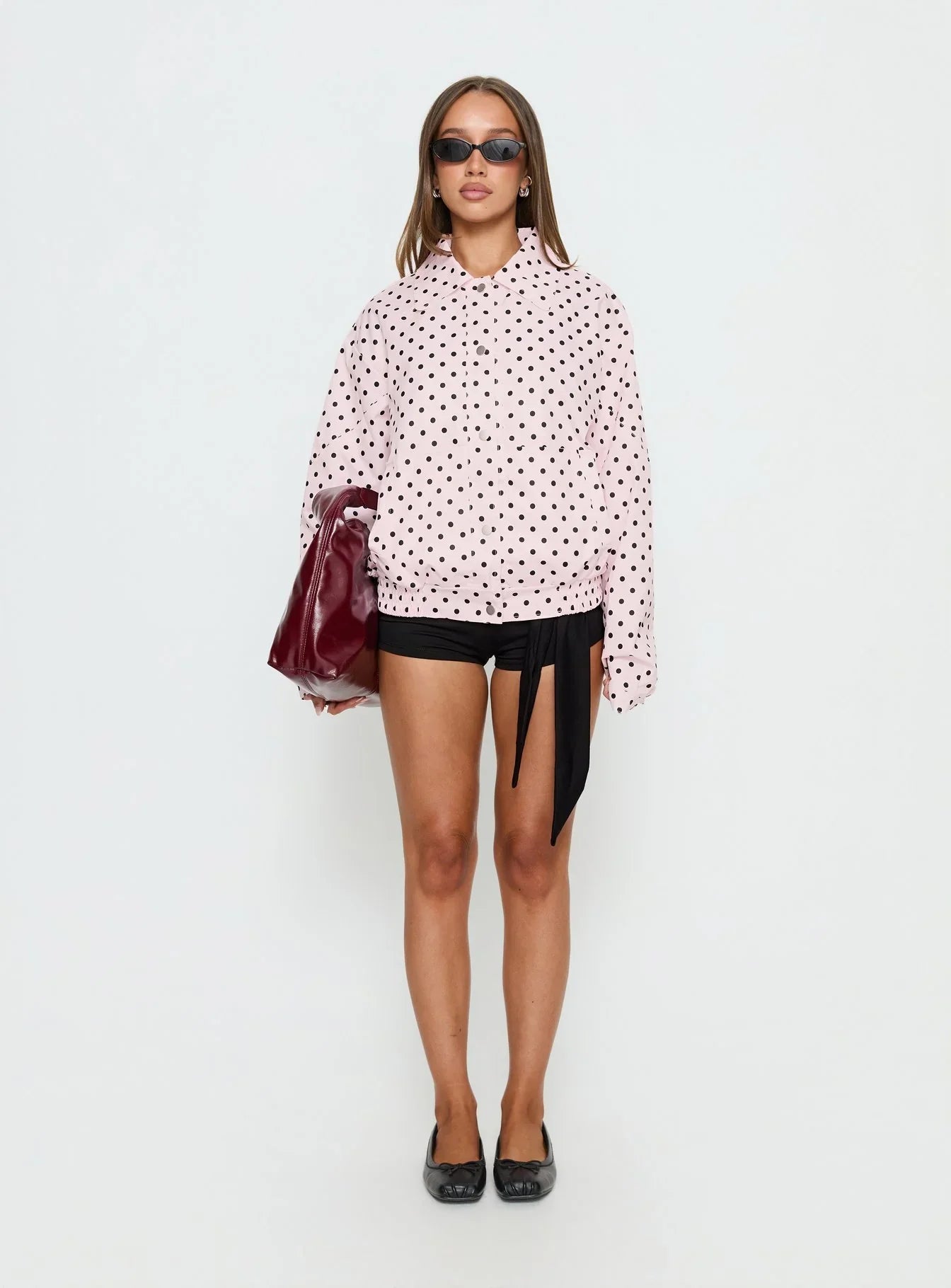 Swayer Oversized Jacket Pink Polka Dot