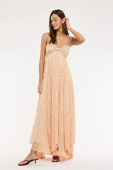 Willow Orange Print Strapless Maxi Dress