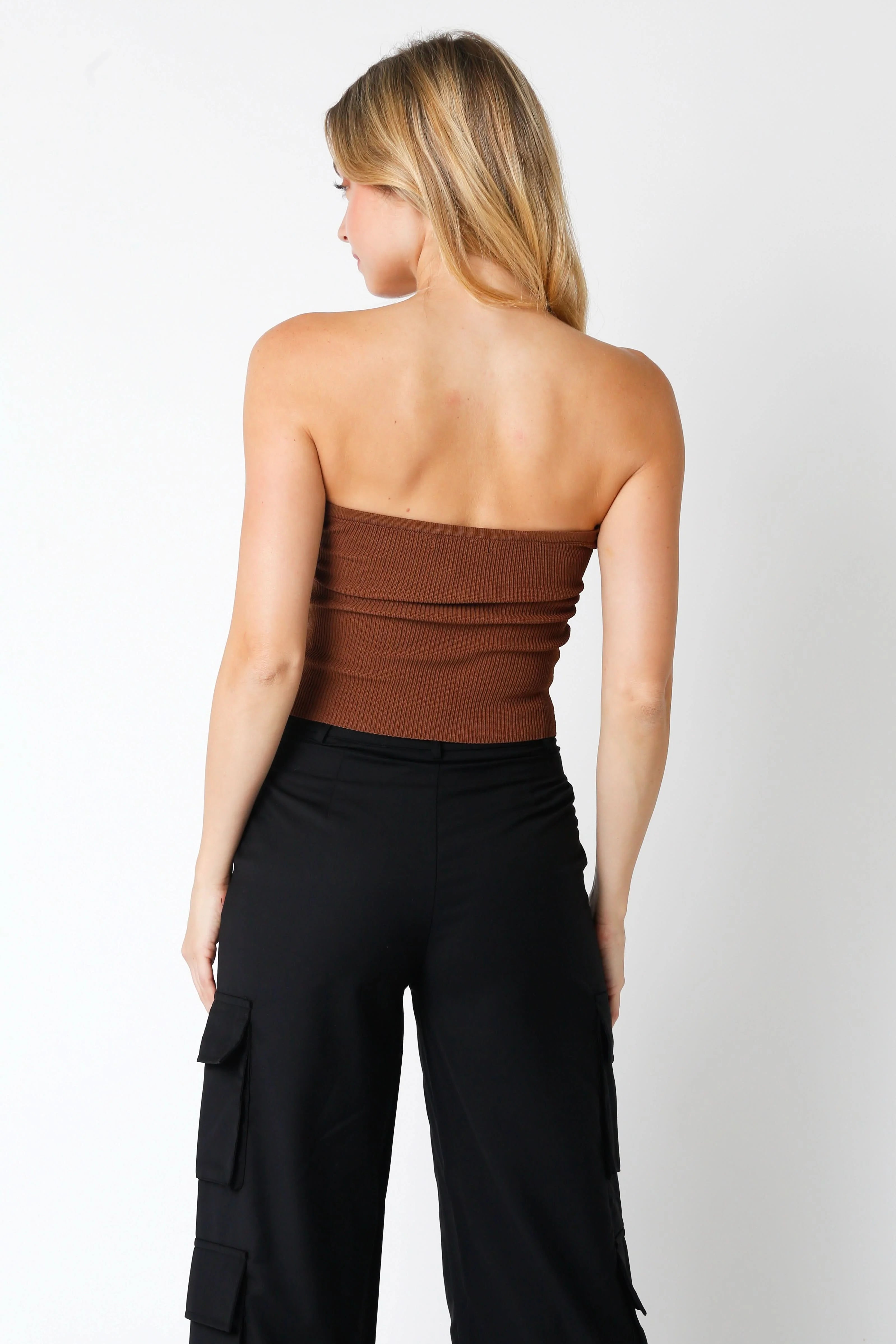 Becca Brown Twist Knot Tube Top