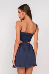 Nadia Navy Blue Cutout Mini Dress