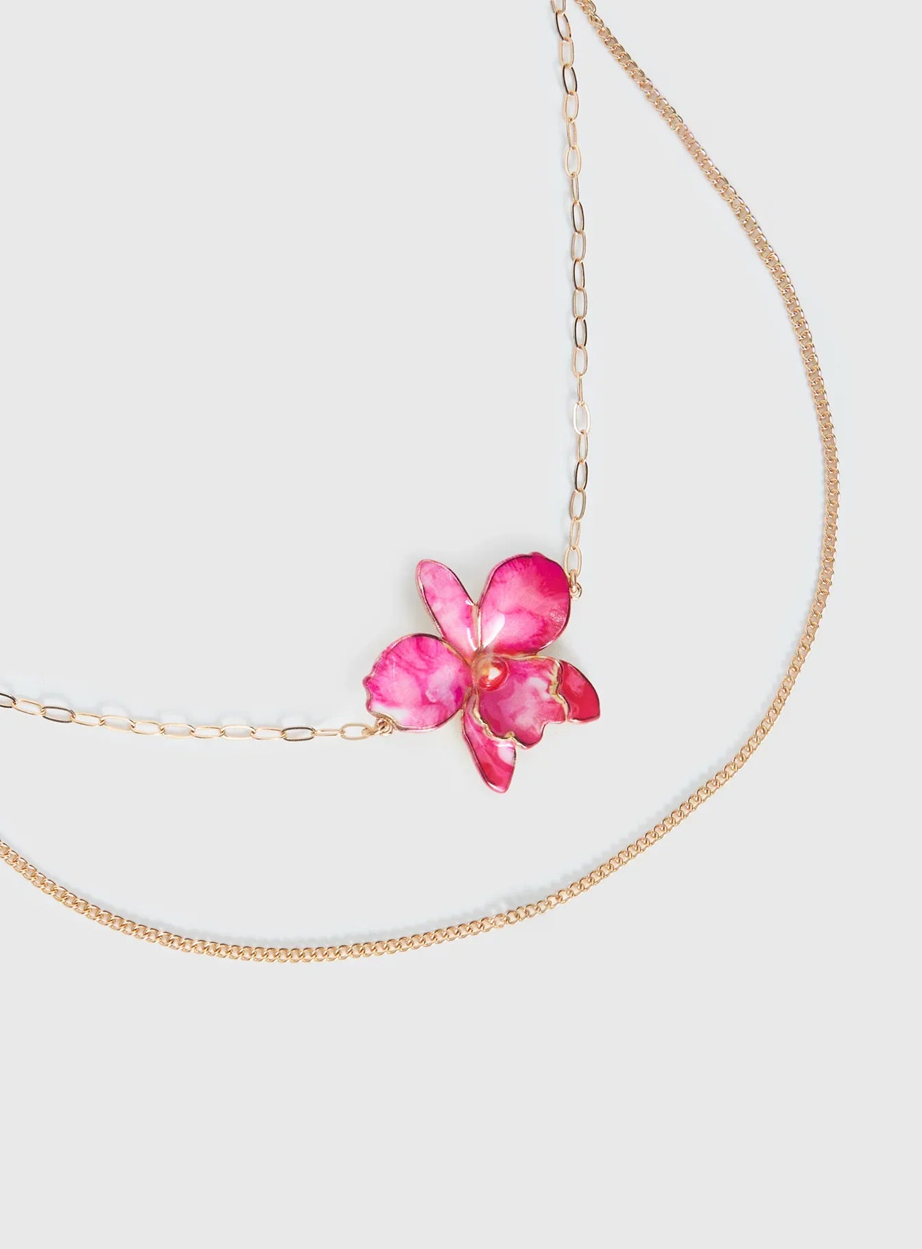 Open Arms Flower Belt Gold Pink