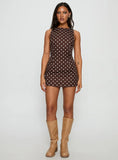 Yumiko Romper Brown Polka Dot