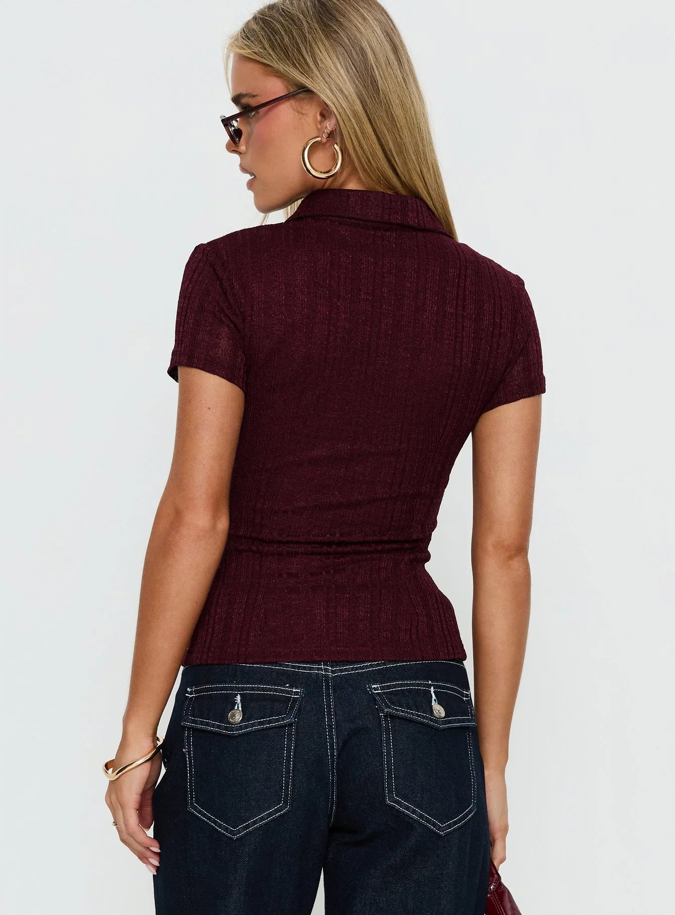 When You Sleep Short Sleeve Top Wine