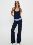 Kobee Jersey Halter Top Navy Light Blue