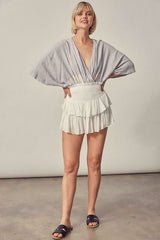 Moonlight White Ruffled Mini Skirt