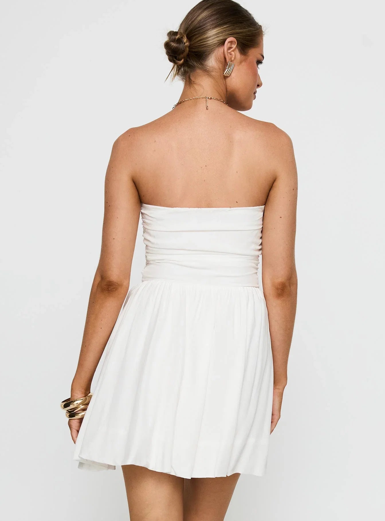 Rashida Strapless Mini Dress White