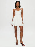Zolena Halter Mini Dress White