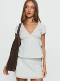 Prominent Wrap Top Green Check