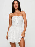 How To Love Tie Detail Romper White Floral
