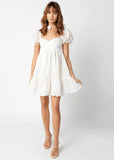 Tate Cream Eyelet Puff Sleeve Mini Dress