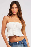 Raya White Eyelet Tube Top