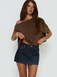 Nicolina Low Rise Denim Mini Skirt Raw Denim