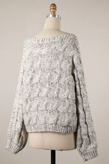 Willow Beige Oversized Cable Knit Sweater