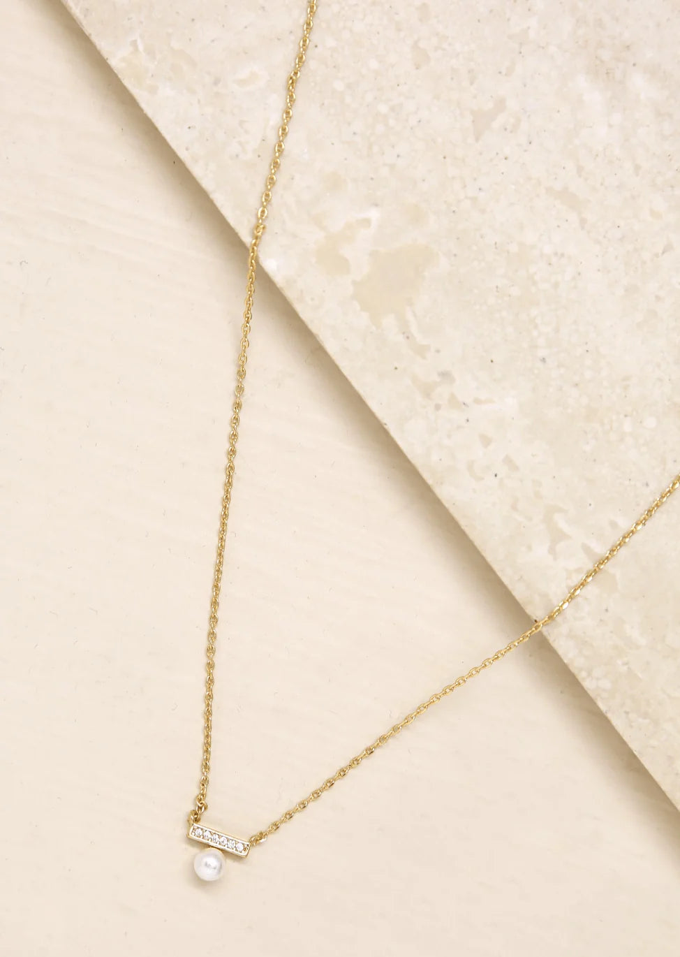 Ettika Pearl and Crystal 18K Gold Plated Pendant Necklace