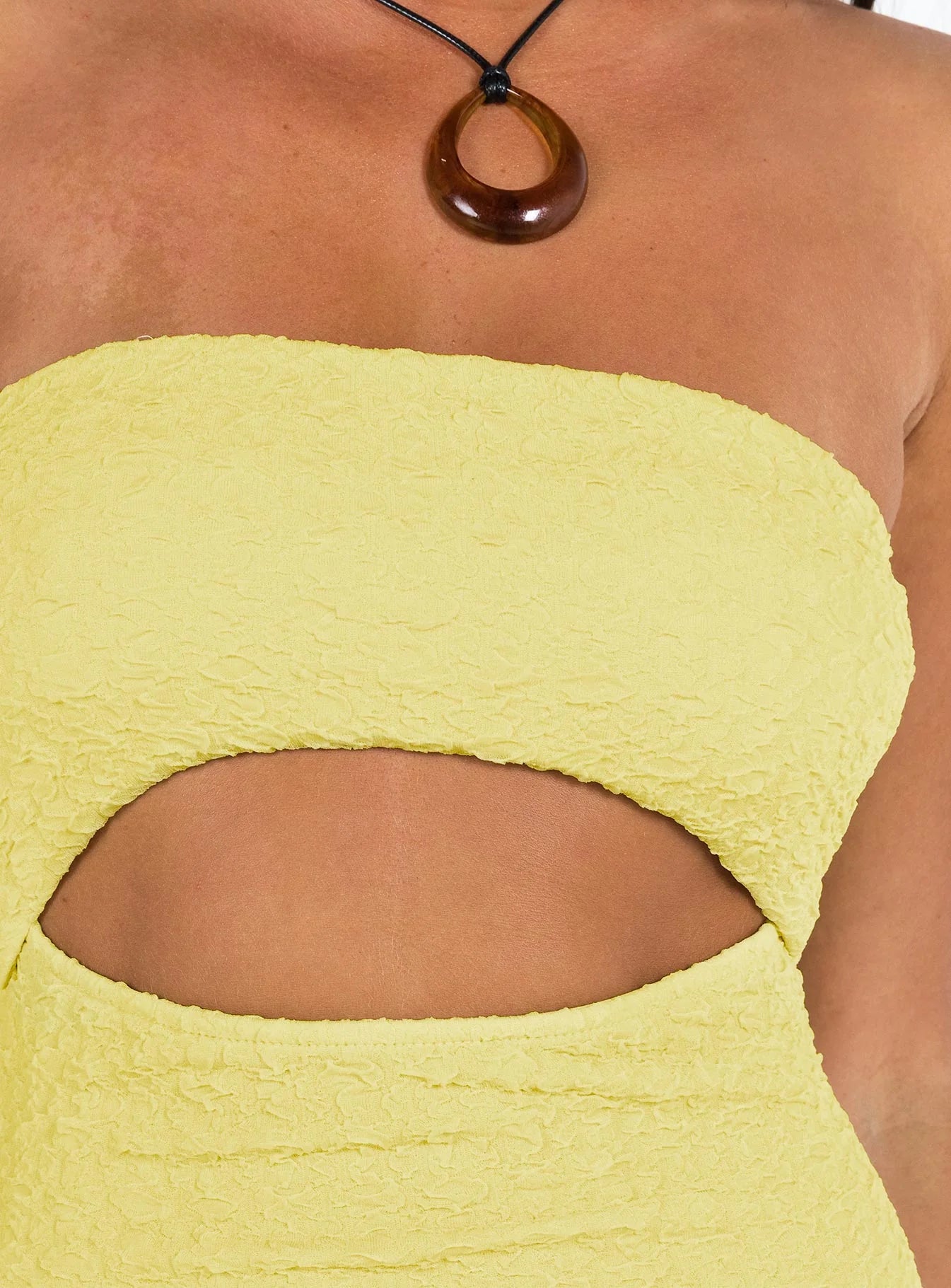 Talena Strapless Midi Dress Yellow