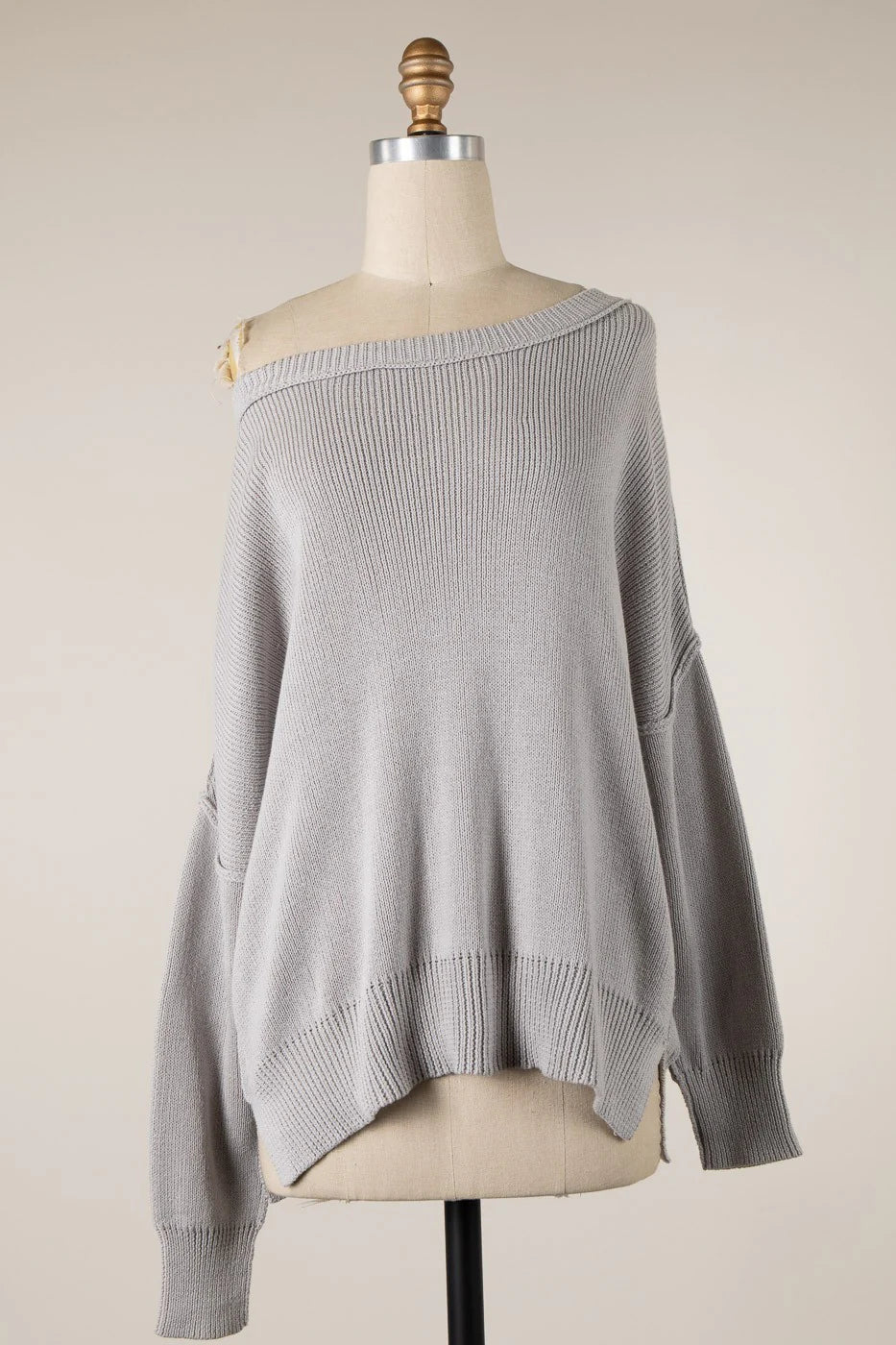 Coffee Date Grey Oversized Sweater