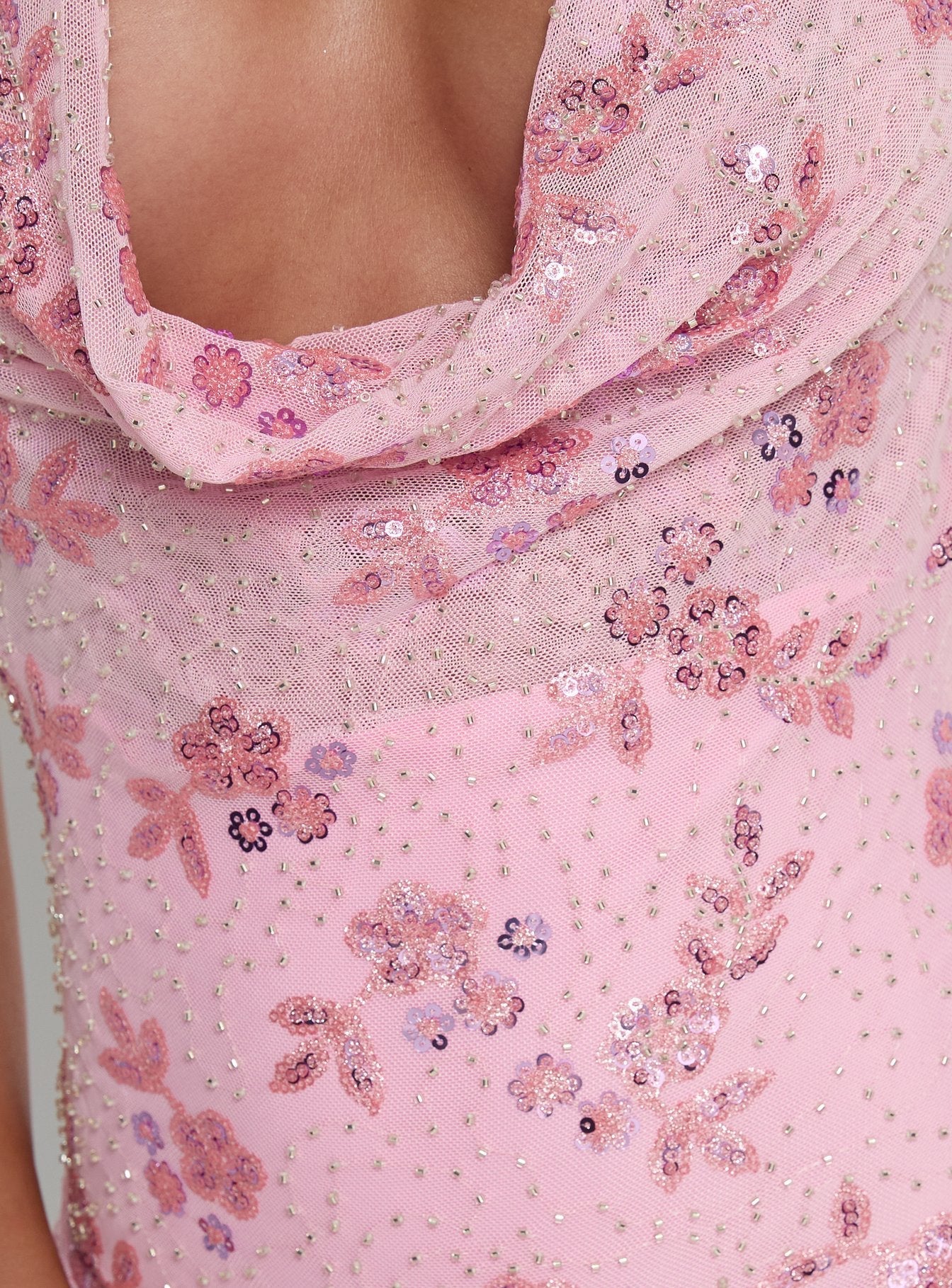 Longer Daylight Cowl Halter Playsuit Pink
