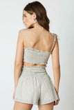 Sun Kissed Blue Chambray Striped Two Piece Romper