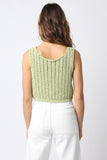 Valeria Sage Sheer Sweater Top