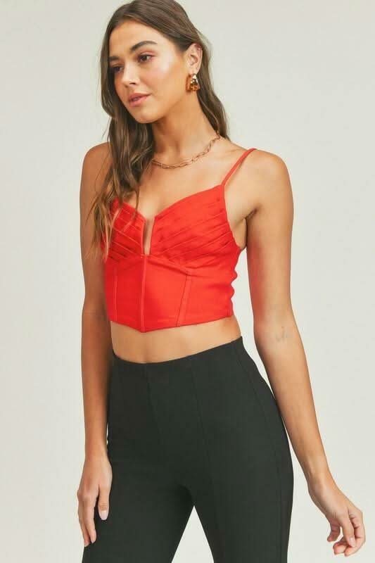 Love Struck Red Corset Crop Top
