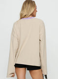 Settle Down Long Sleeve Top Lilac Lemon Stripe