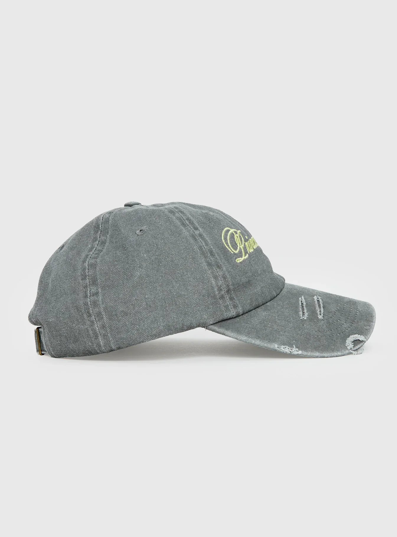Off Duty Distressed Cap Grey Yellow
