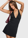 Dignified Tie Neck Playsuit Black
