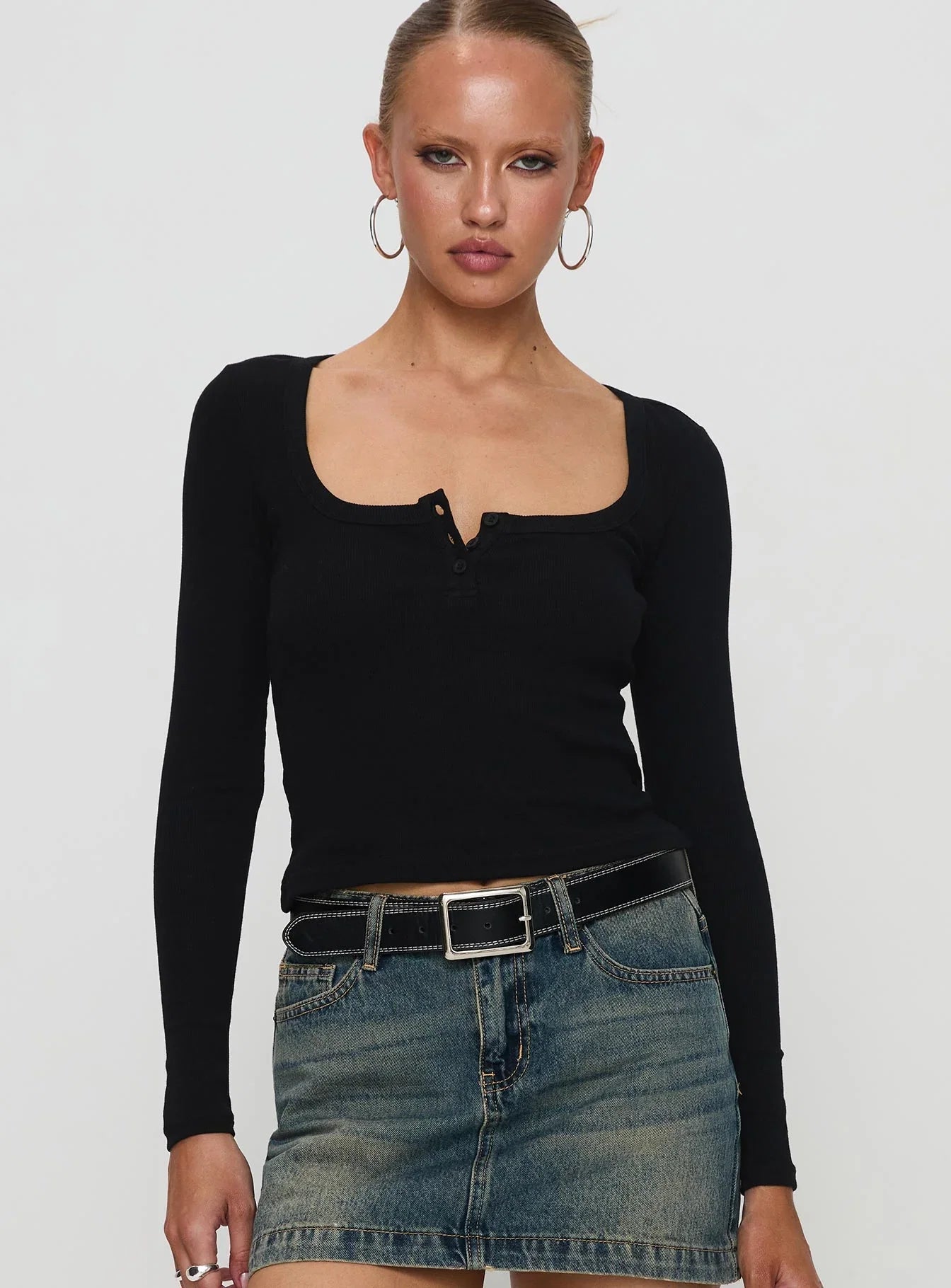 Daphine Long Sleeve Top Black