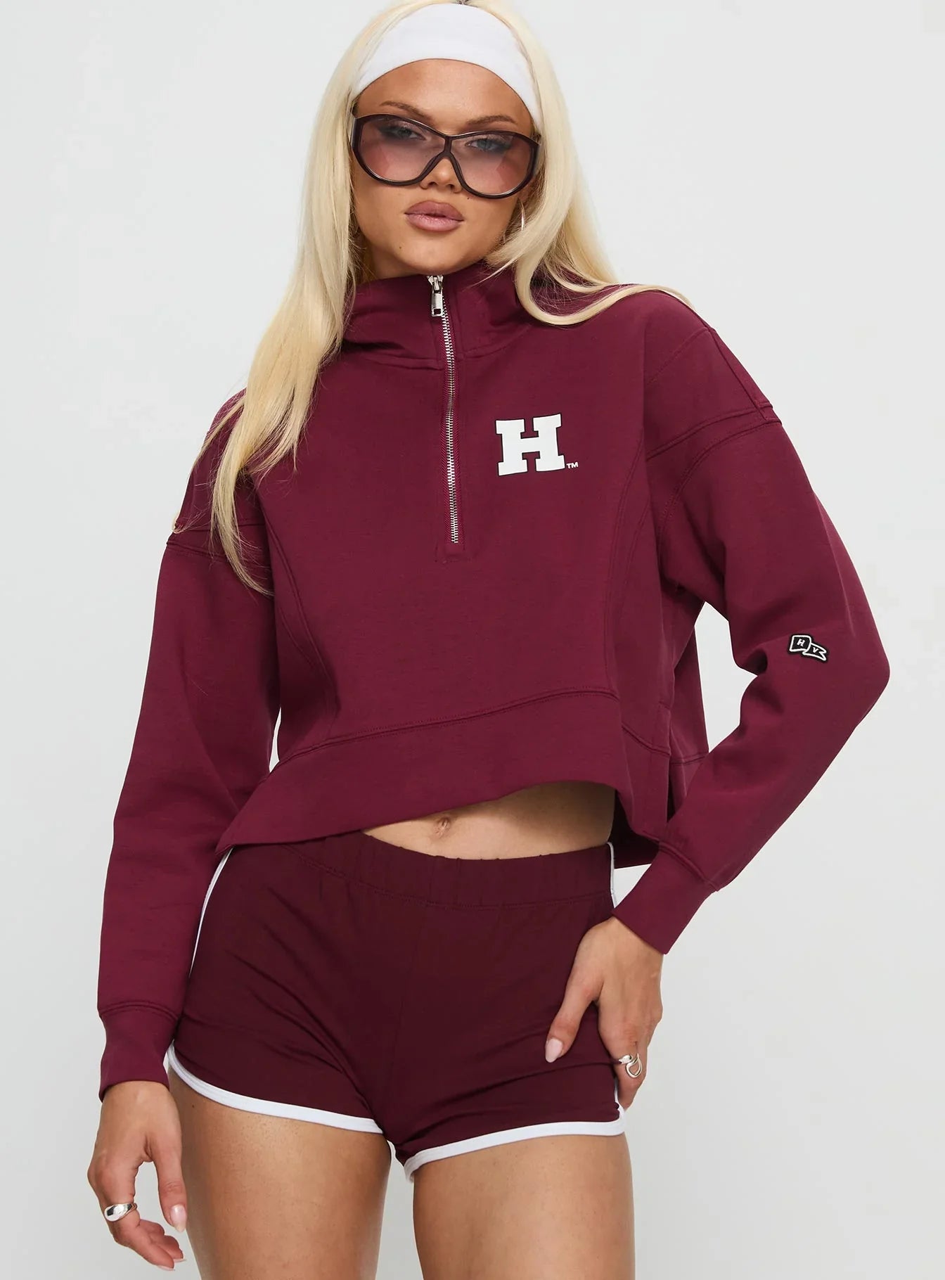 Harvard Buttersport Half zip Hoodie Crimson