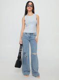 Dystran Top Blue White Stripe