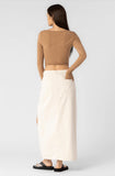 Santa Monica Ecru Denim Slit Maxi Skirt