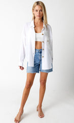 Renee White Button Down Top
