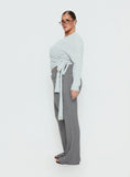 Baleigh Cable Knit Foldover Pants Grey Curve